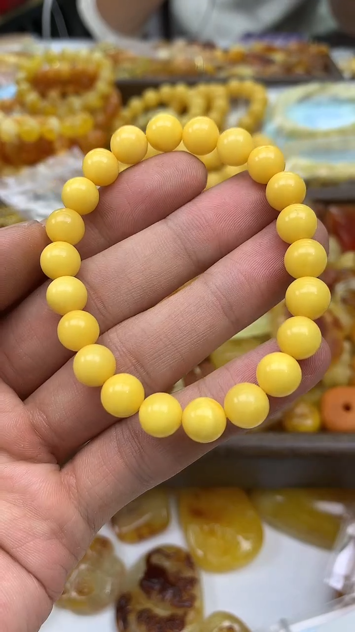 裸石琥珀未镶嵌手串卡8