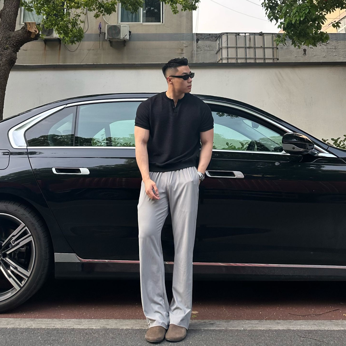 【ktspro冰皮微喇】LULU同款凉感高弹透气夏季显高简约舒适纯色休闲