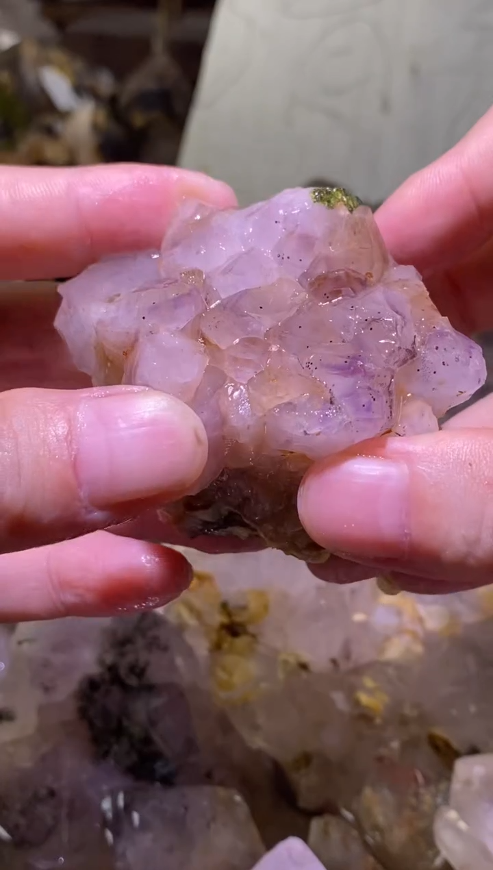 未镶嵌珠宝半成品水晶42号紫红色四川超七花园水晶