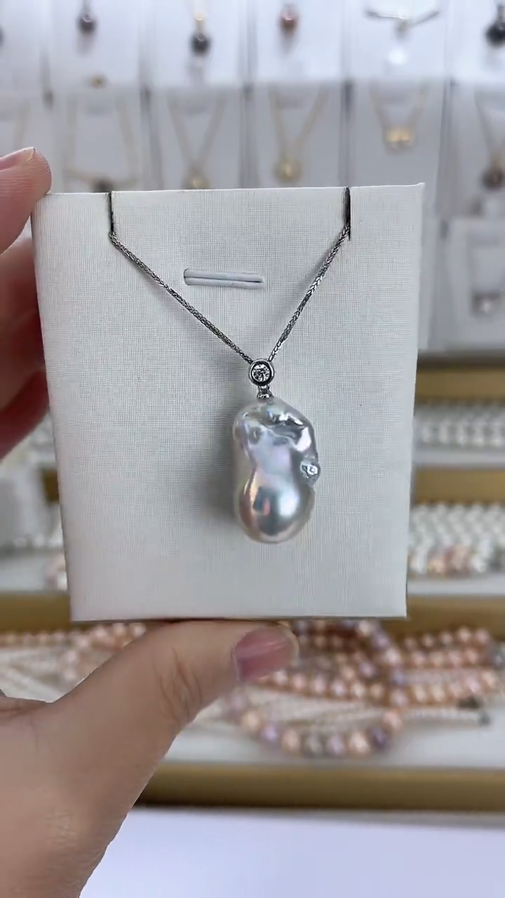 【闪购商品】淡水珍珠颈饰未镶嵌天然极光珍珠蓝精灵光大巴洛克