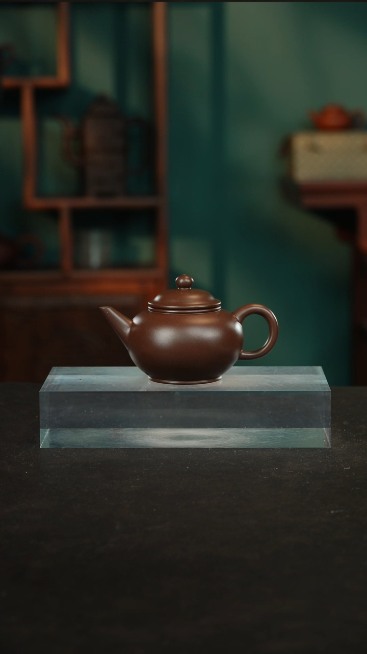 【闪购商品】紫砂茶壶老紫泥水平壶汪达明全手工150cc