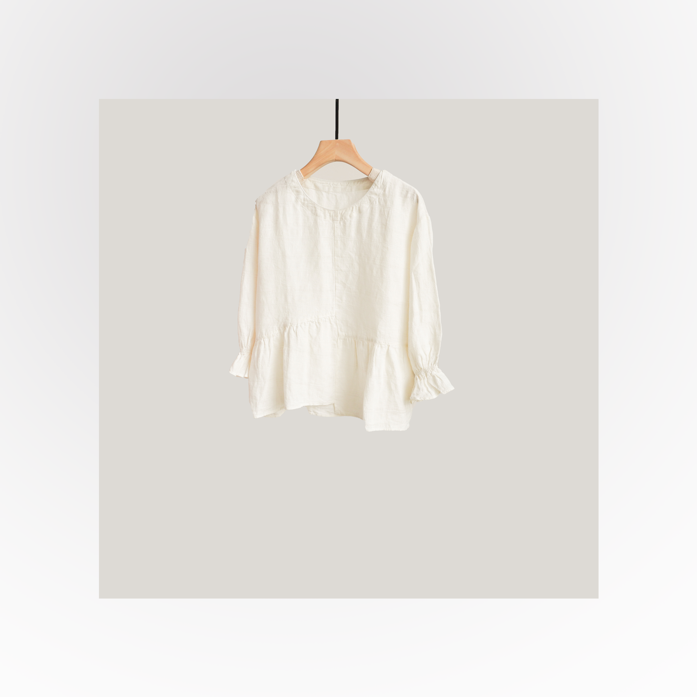 色织亚麻棉提花小众设计感夏季上衣娃娃衫夏季显瘦百搭TRTG1086