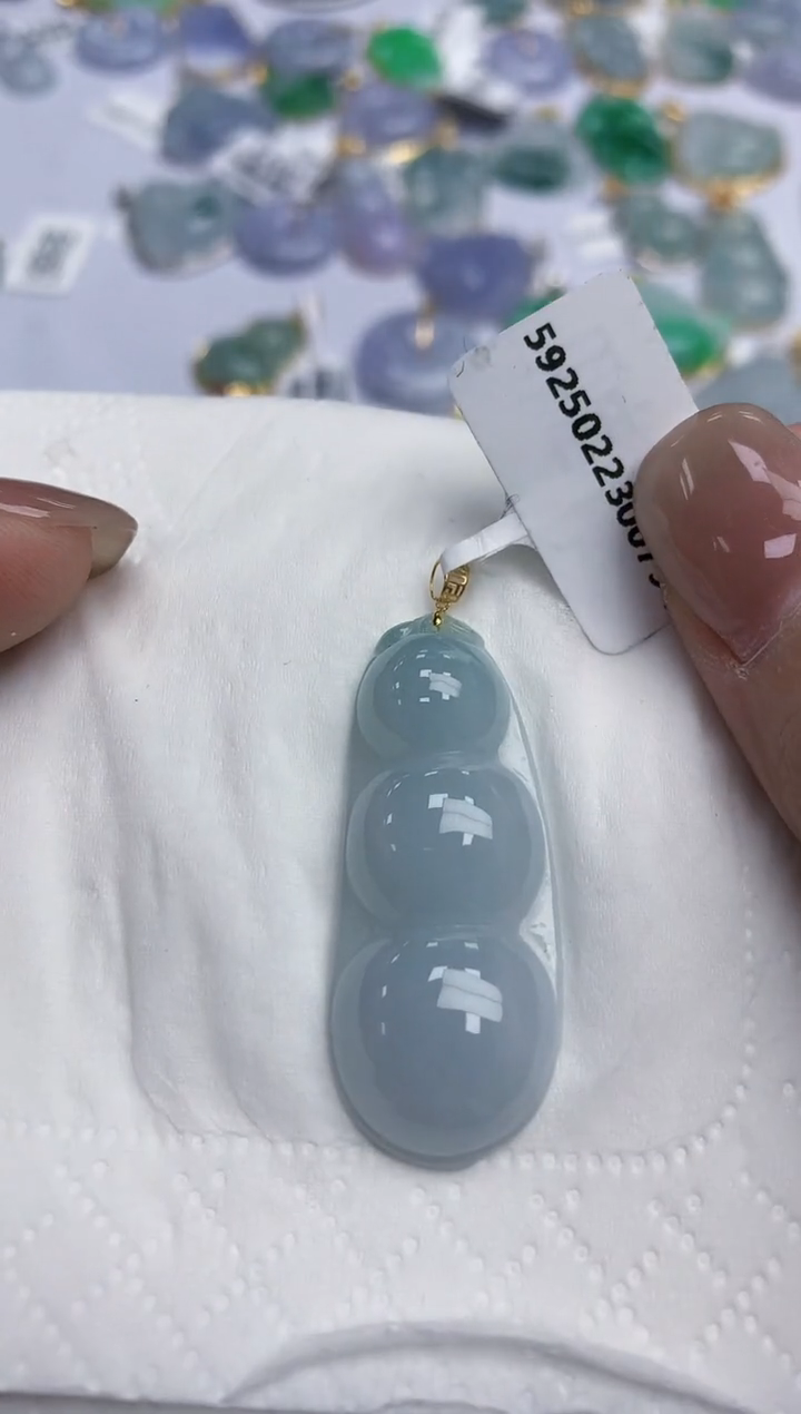 【闪购商品】翡翠颈饰18K金镶嵌天然缅甸翡翠A货