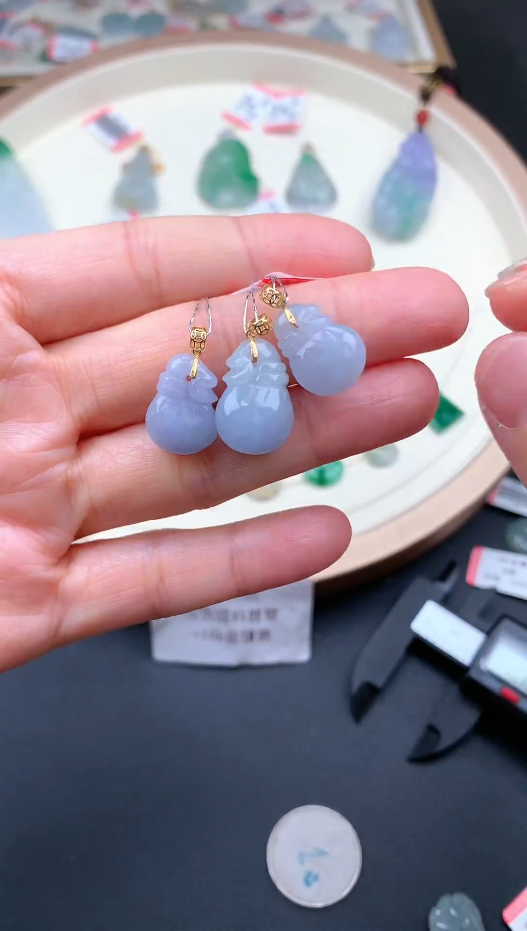 【闪购商品】翡翠颈饰18K金镶嵌钱袋子