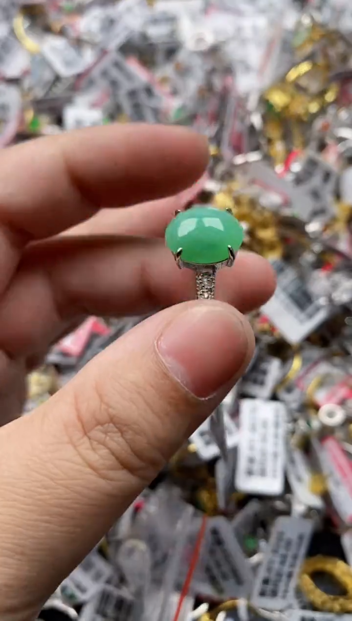 【闪购商品】翡翠戒指银S925镶嵌333333---10
