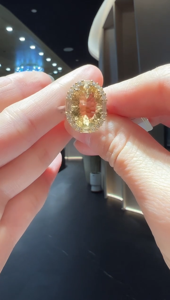 【闪购商品】黄晶戒指银S925镶嵌24】