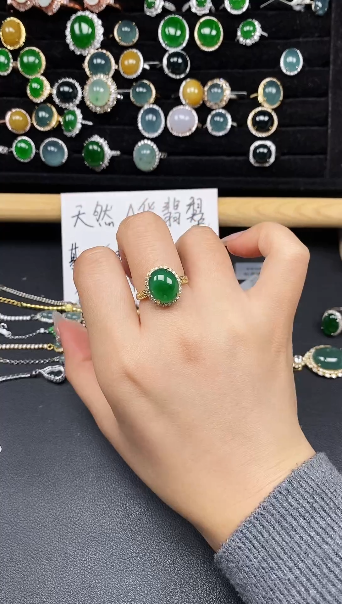 银S925镶嵌戒指翡翠111