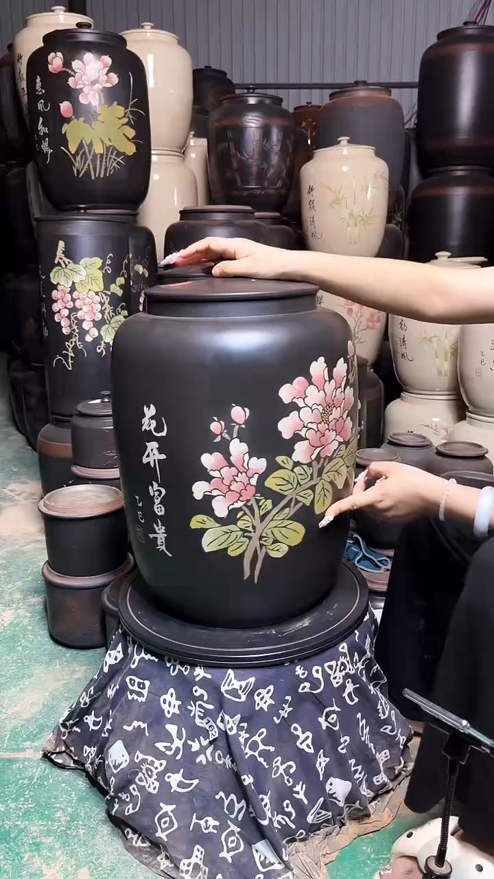罐完品茶缸高51cm 彩填   728
