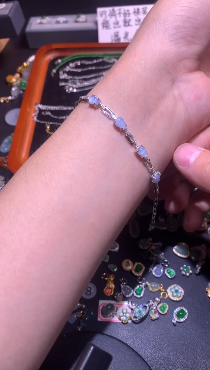 翡翠银S925镶嵌吊坠(不含链)1