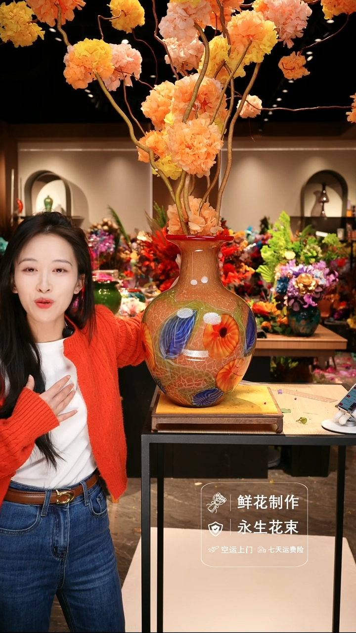 手工艺品琉璃手工花器花束空运包邮送货上门-以图片为准