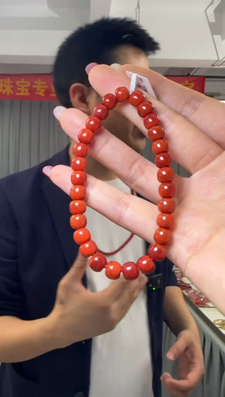 【闪购商品】南红玛瑙手串未镶嵌南红玛瑙老型珠约7mm+单圈