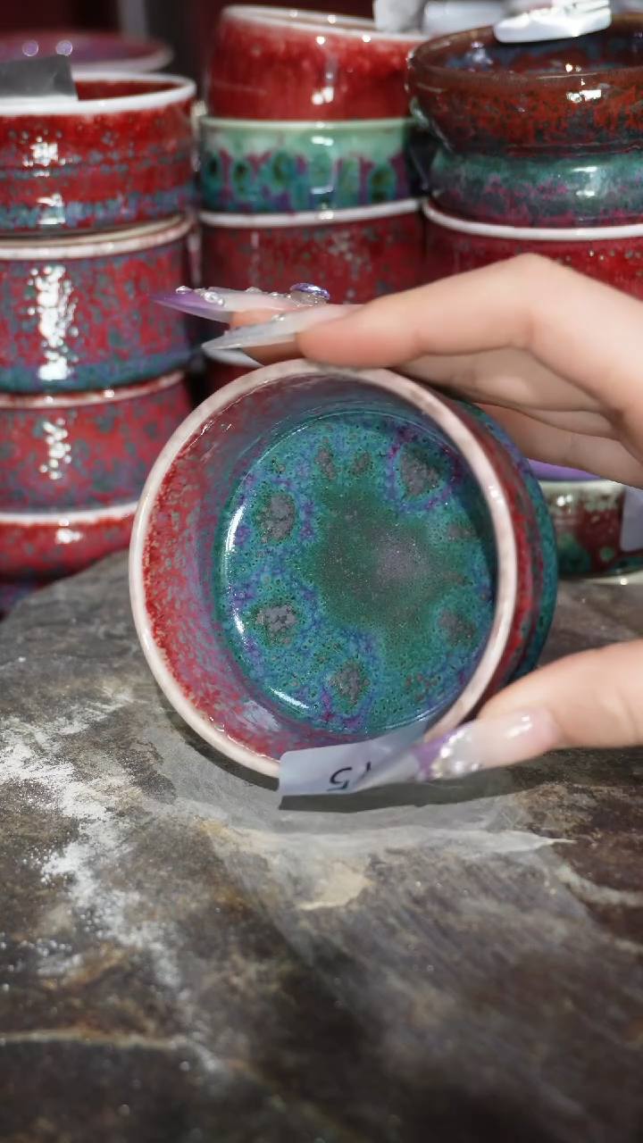 摆件陶精品窑变钧瓷茶器