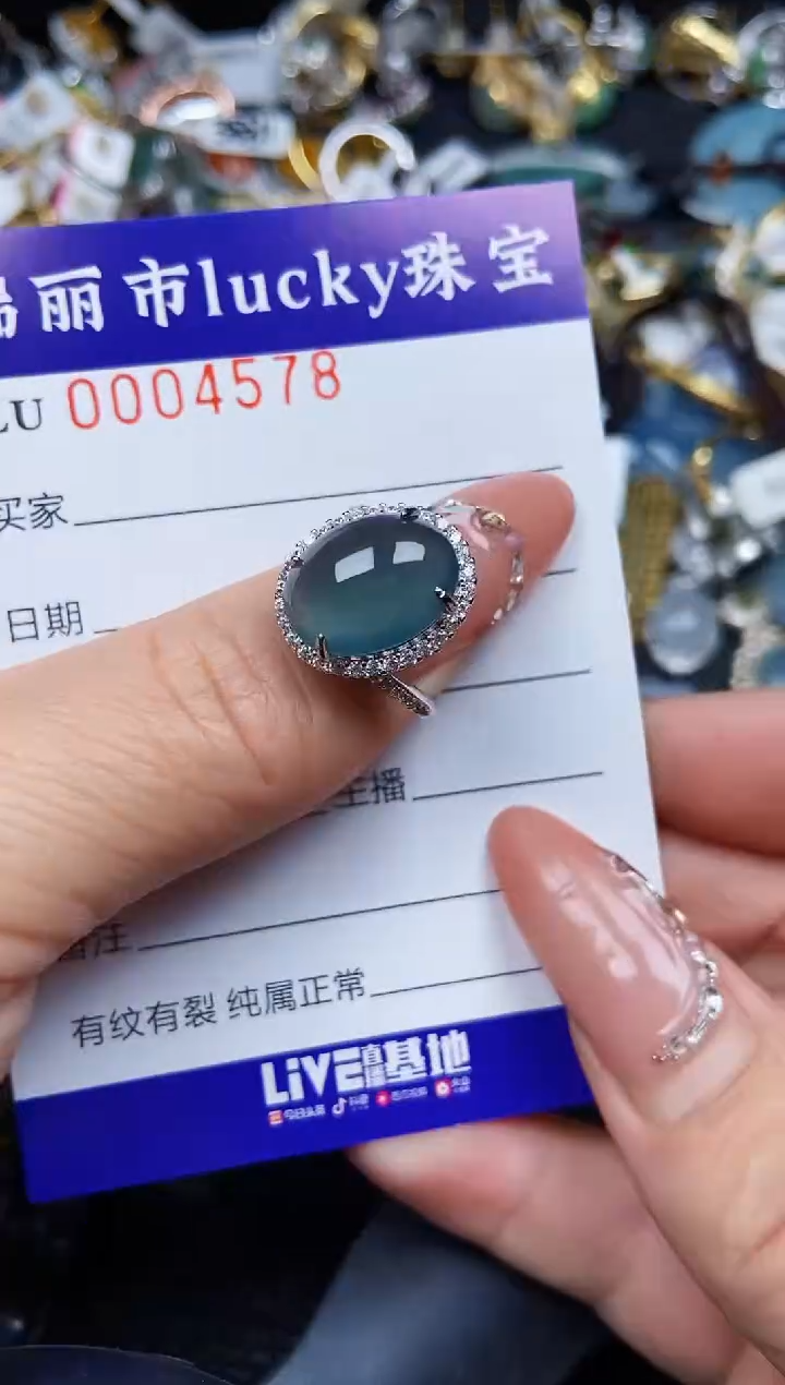 翡翠银S925镶嵌颈饰4578