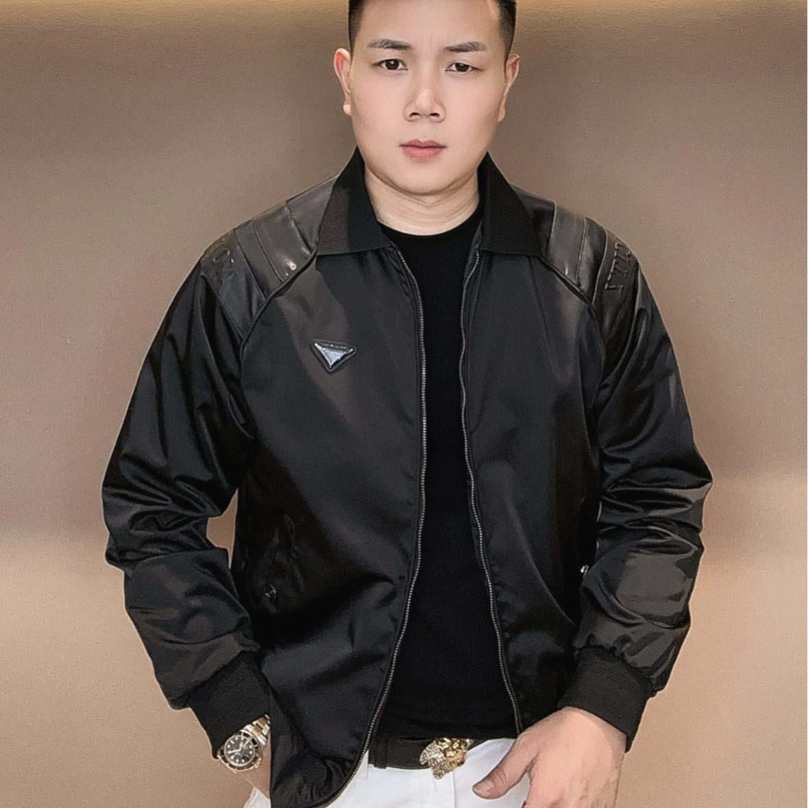 【泡面锅男装】秋冬男士时尚拼接百搭休闲夹克外套 2509