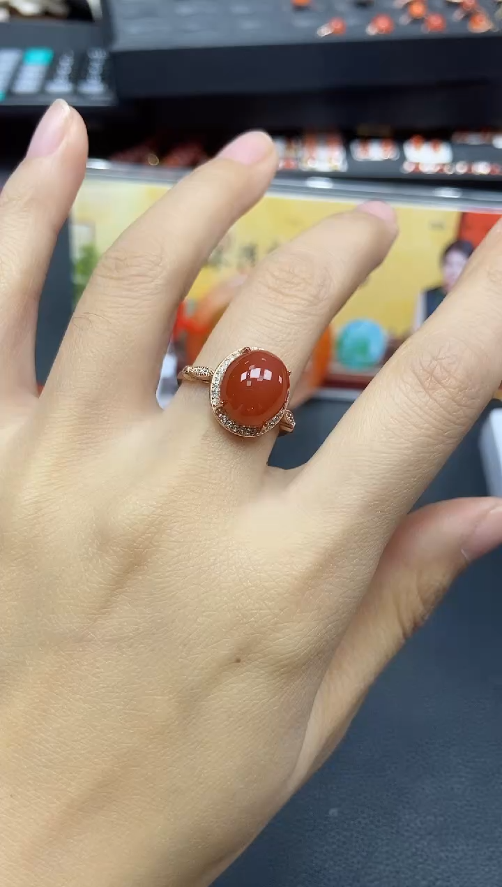 【闪购商品】南红玛瑙戒指未镶嵌天然南红265