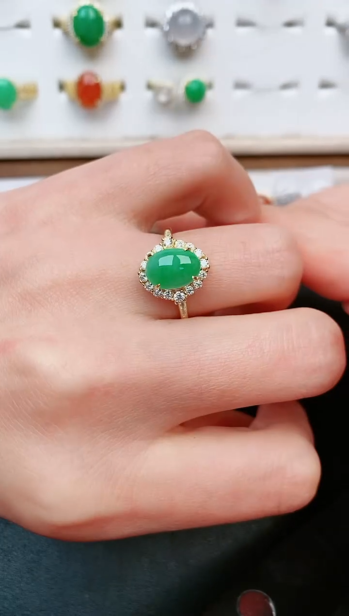 【闪购商品】翡翠戒指银S925镶嵌....