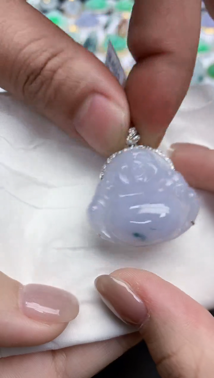 【闪购商品】翡翠颈饰18K金镶嵌天然缅甸翡翠A货