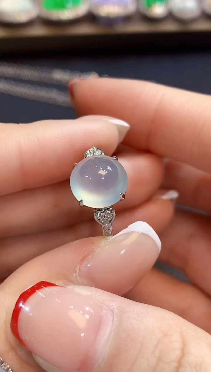 18K金镶嵌戒指翡翠A46