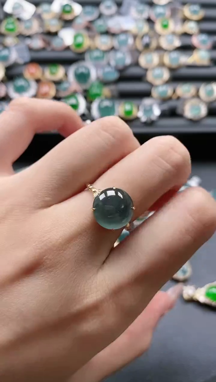 【闪购商品】翡翠戒指银S925镶嵌51511