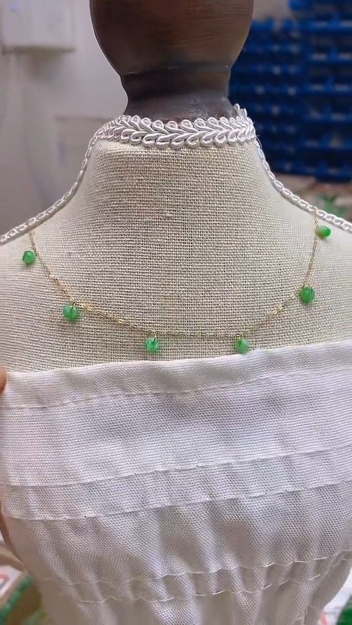 颈饰18K金镶嵌翡翠新号开播 全场乱卖