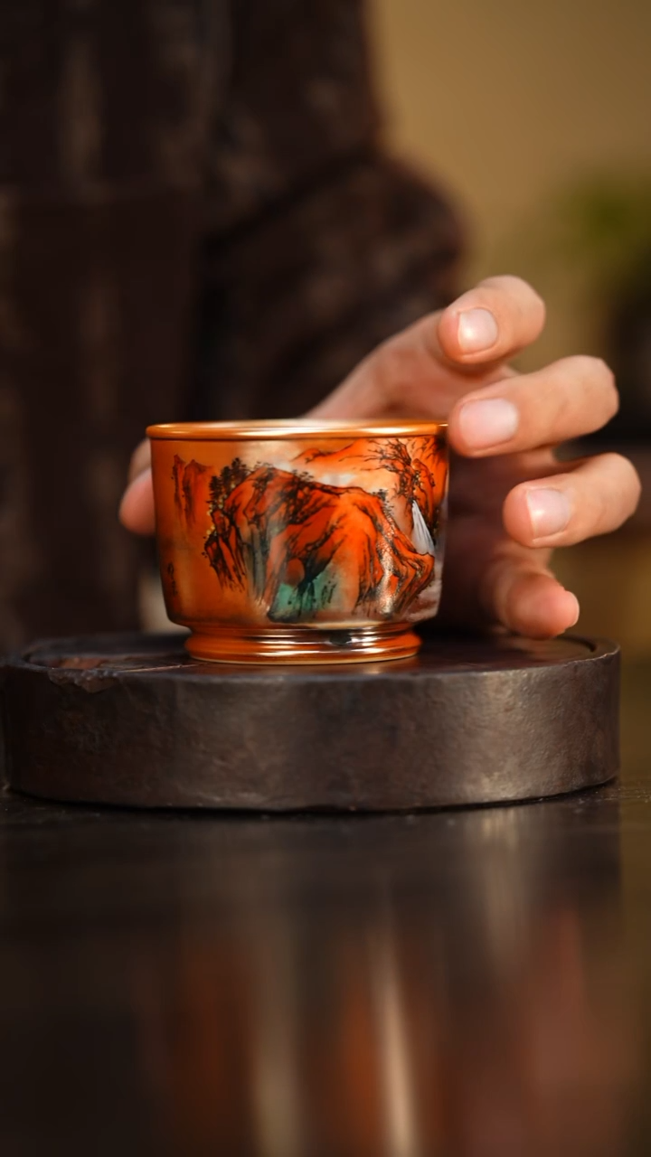 29柴房陶瓷柴烧山水容天杯