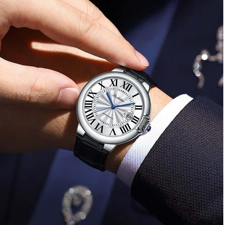 时尚潮流大表盘日历男士防水皮带休闲手表9118