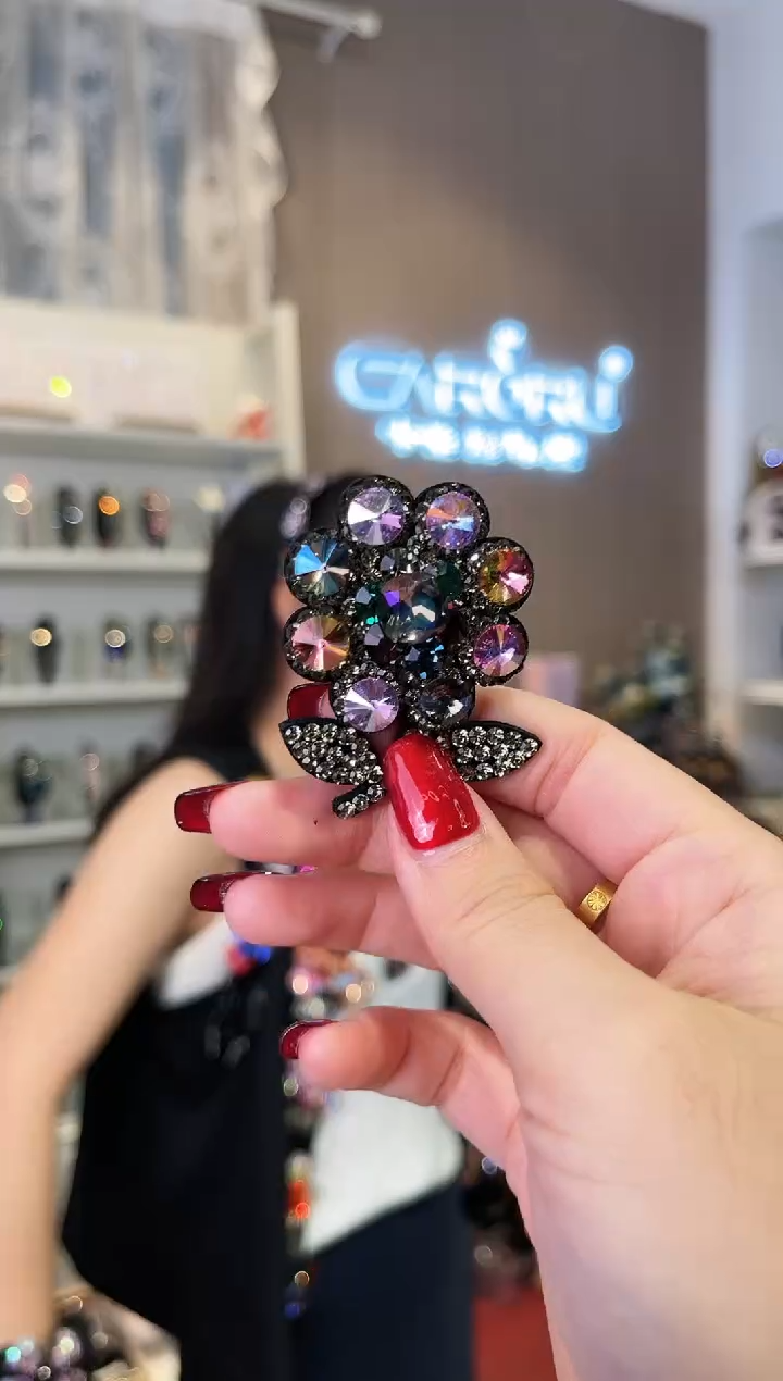 仿水晶铁合金向阳花掰掰夹