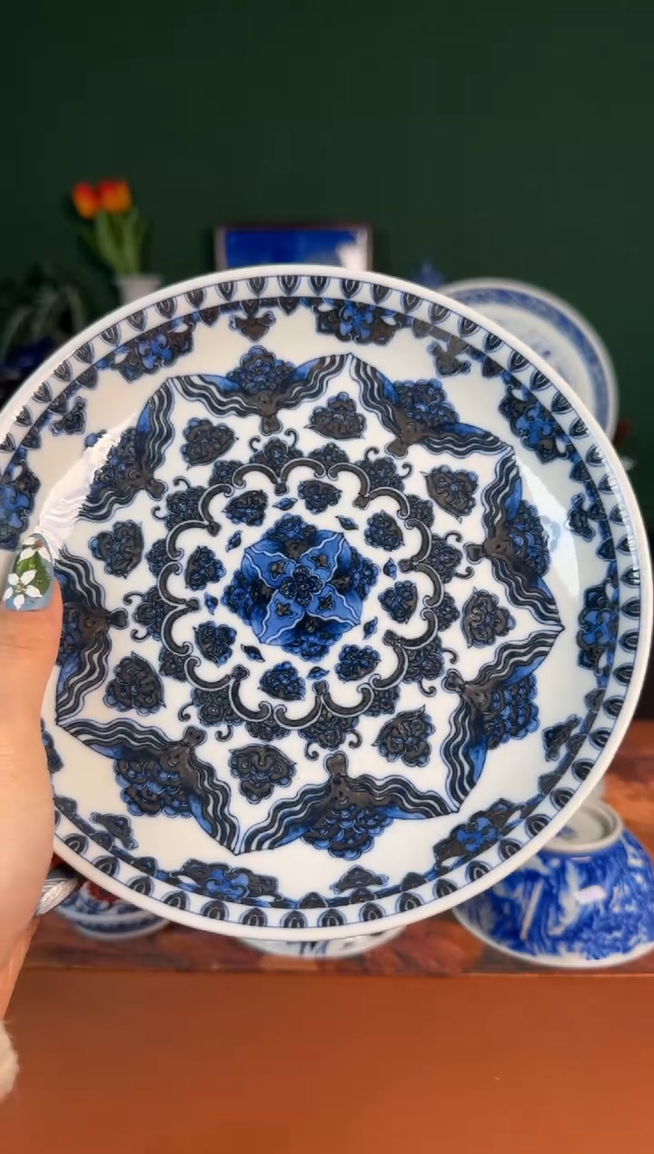 【闪购商品】杯洪印慕明 青花 宝相 壶承 