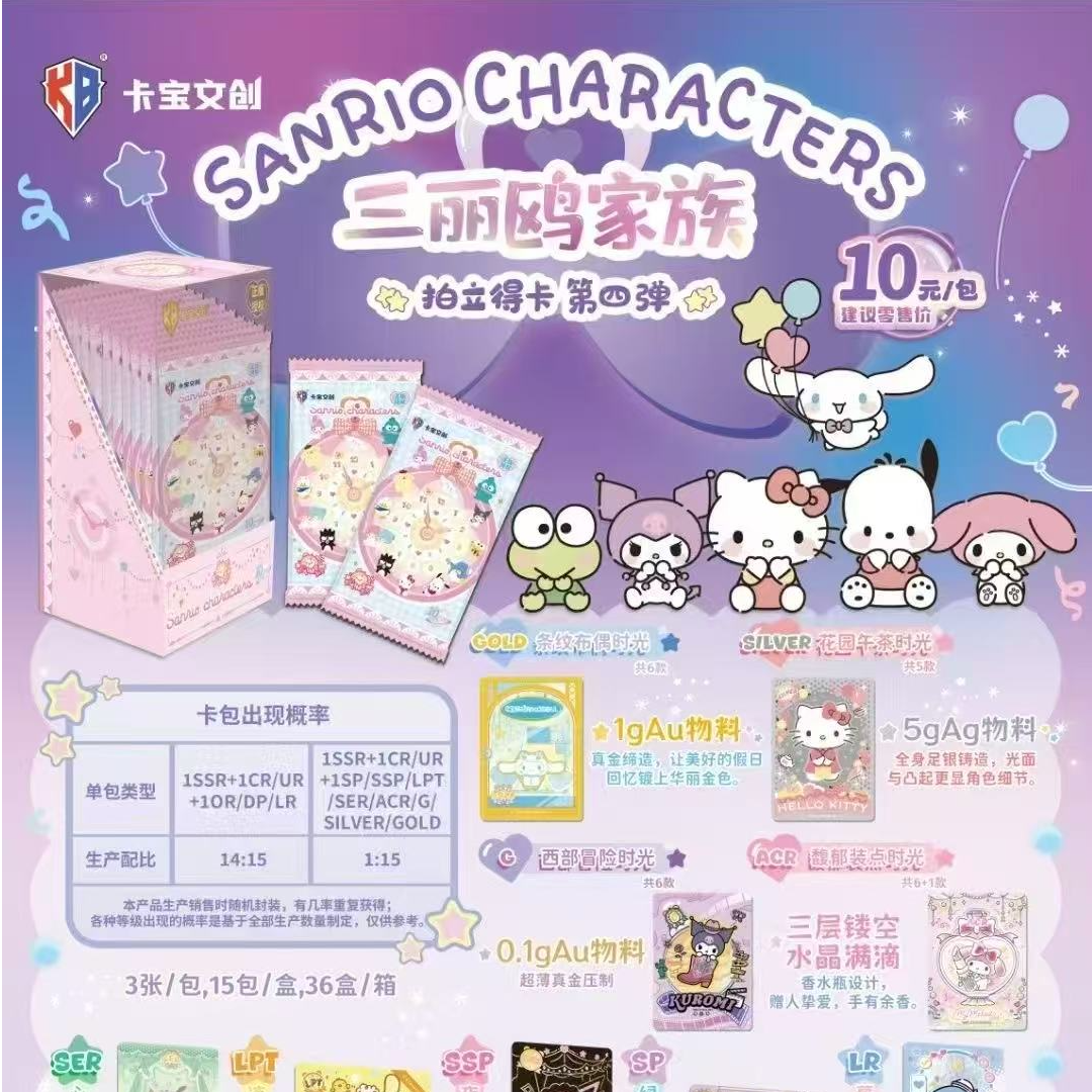 【吃吃】卡宝文创三丽鸥家族拍立得卡第四弹十元包