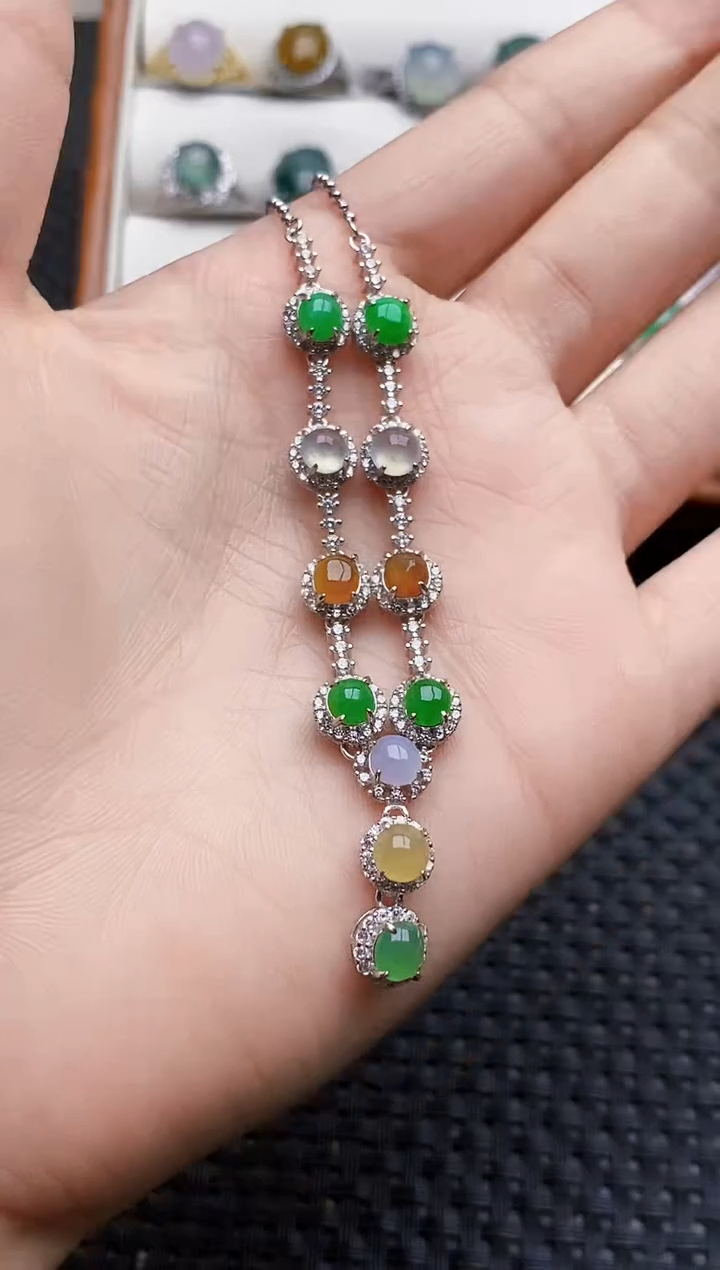 银S925镶嵌戒指翡翠0136