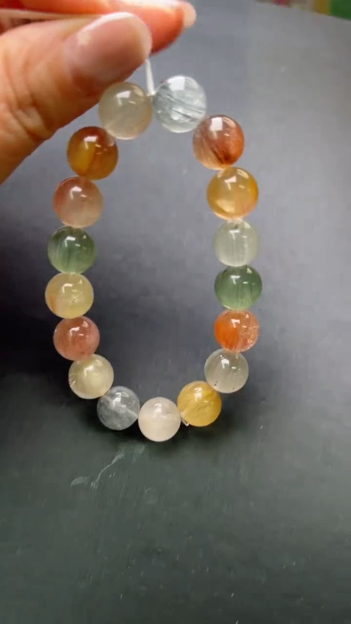 【闪购商品】水晶手串未镶嵌彩兔毛手串12m+ X26942