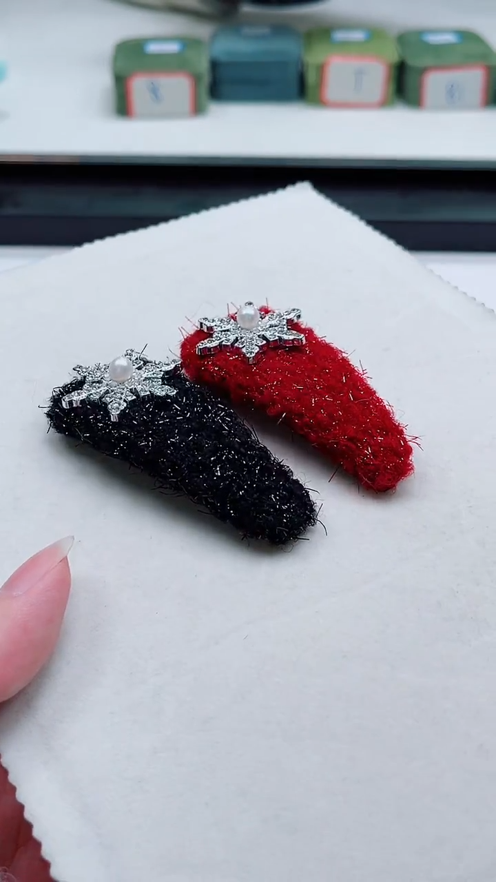 未镶嵌其他淡水珍珠多样性发一发夹黑+红