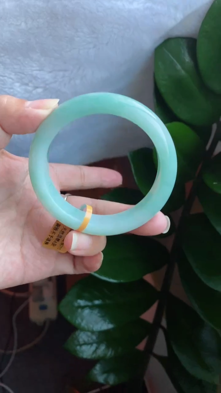 【闪购商品】翡翠手镯未镶嵌（胶润甜绿）25号