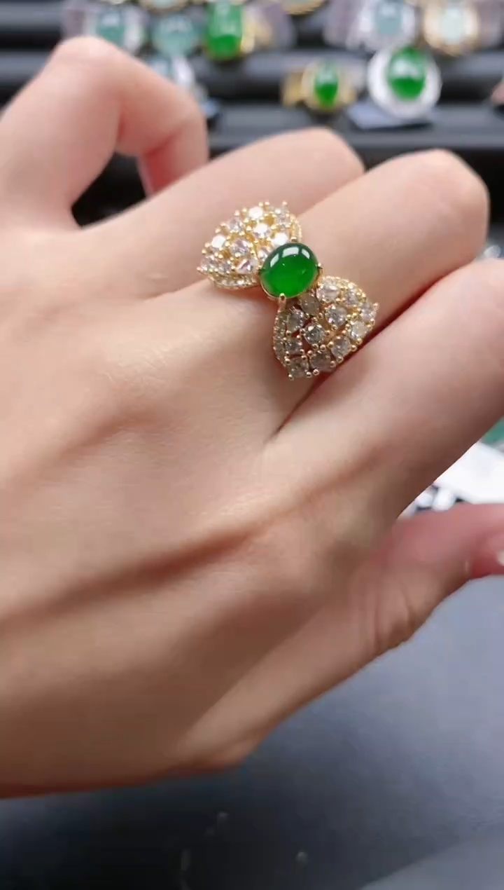 【闪购商品】翡翠戒指银S925镶嵌51511-3