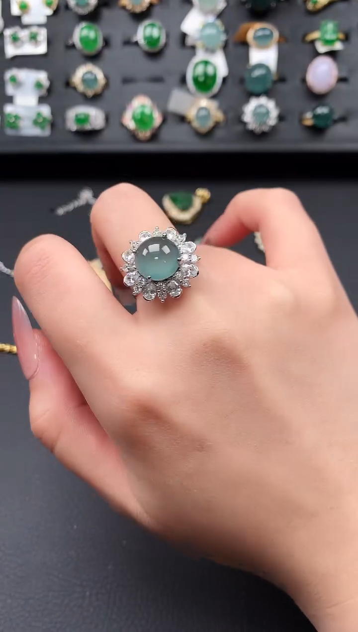 【闪购商品】翡翠戒指银S925镶嵌51241