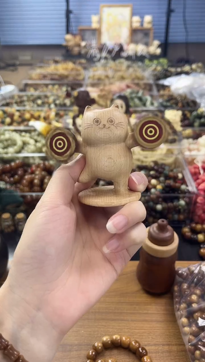 菩提根/象牙果吊坠手绢猫摆件