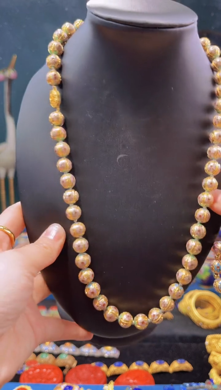 景泰蓝金地项链粉色1.0