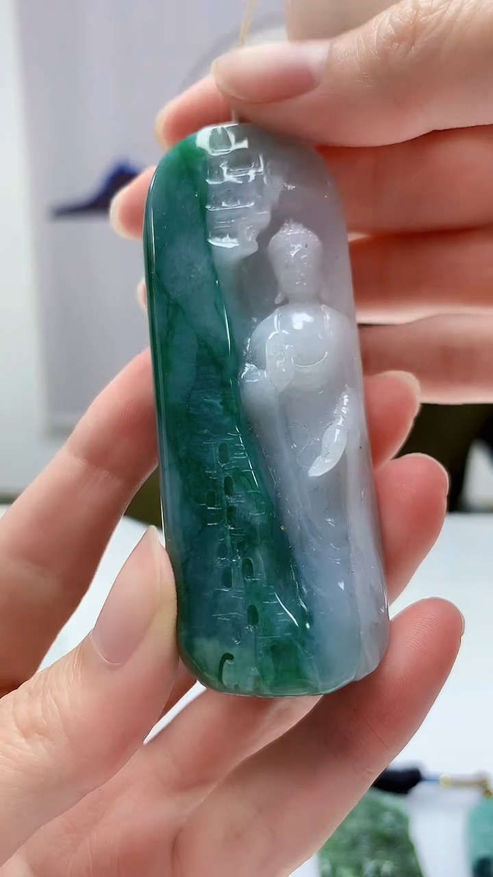 【闪购商品】定制翡翠未镶嵌4917zm-毛货挂件186佛