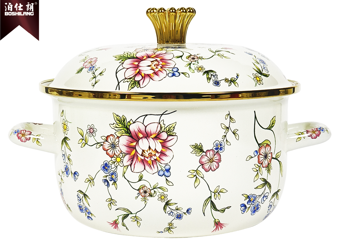 新款特厚搪瓷锅搪瓷汤锅平底汤锅珐琅瓷电磁炉燃气灶通用