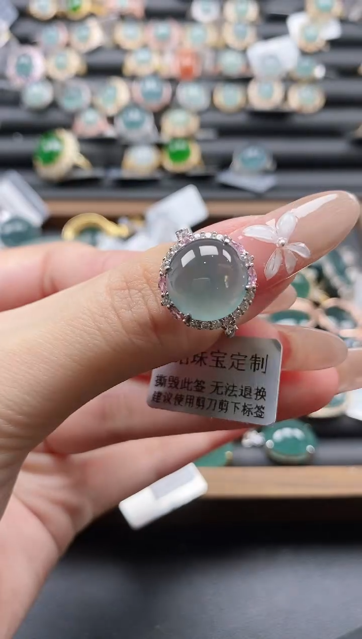 【闪购商品】翡翠戒指银S925镶嵌51511