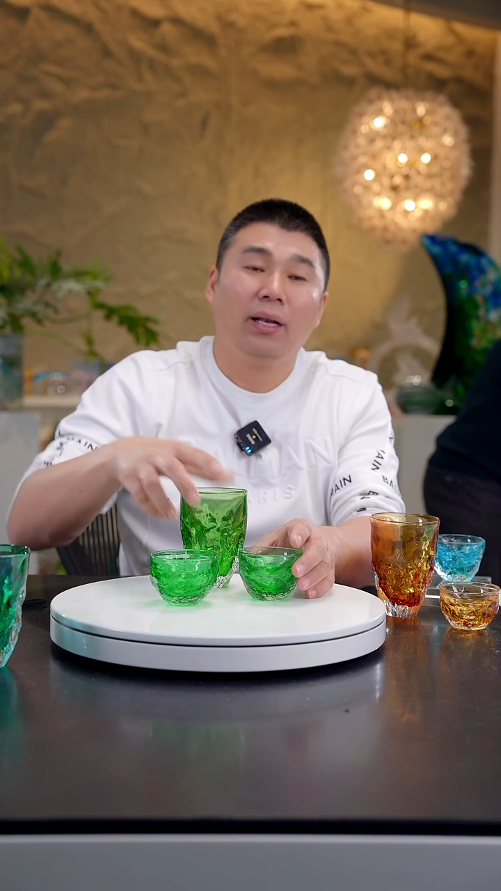 手工艺品琉璃祖母绿3个