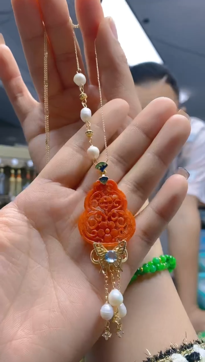 【闪购商品】翡翠耳饰合金0338翡翠锁骨链