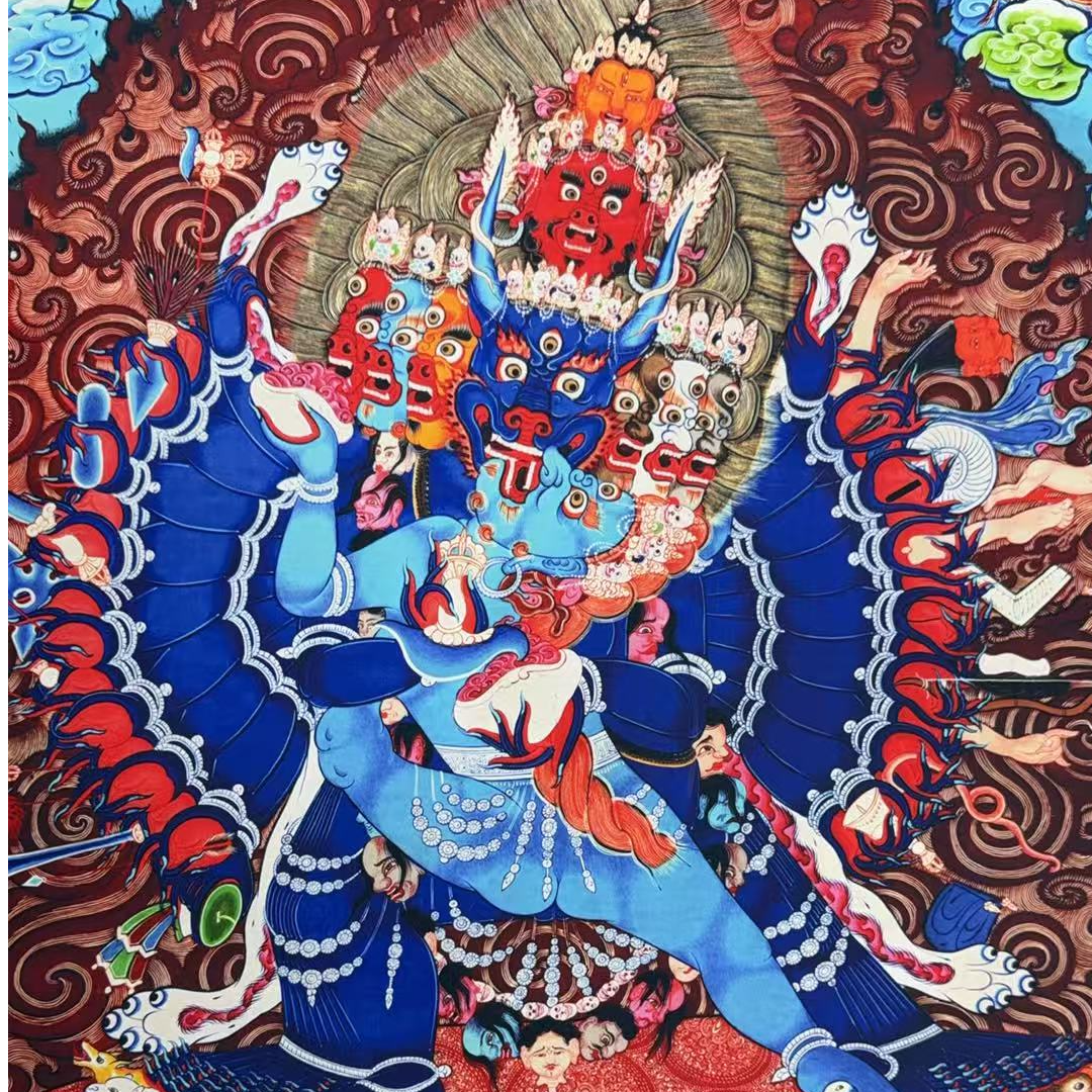 高端精品大威德金刚绘画类唐卡长卷作品 TK16052