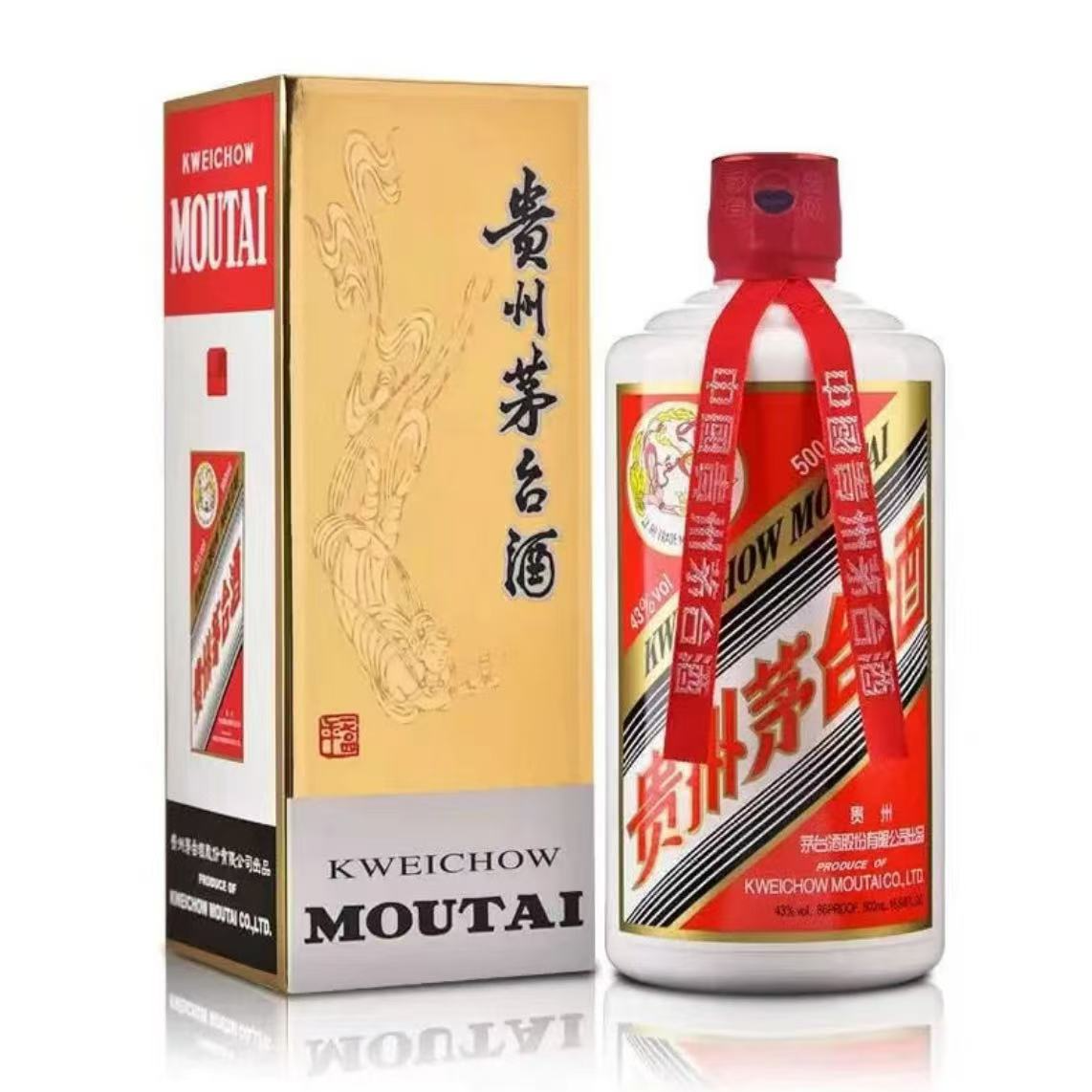KWEICHOW MOUTAI/贵州茅台飞天茅台 酱香型白酒43度500ml*1瓶