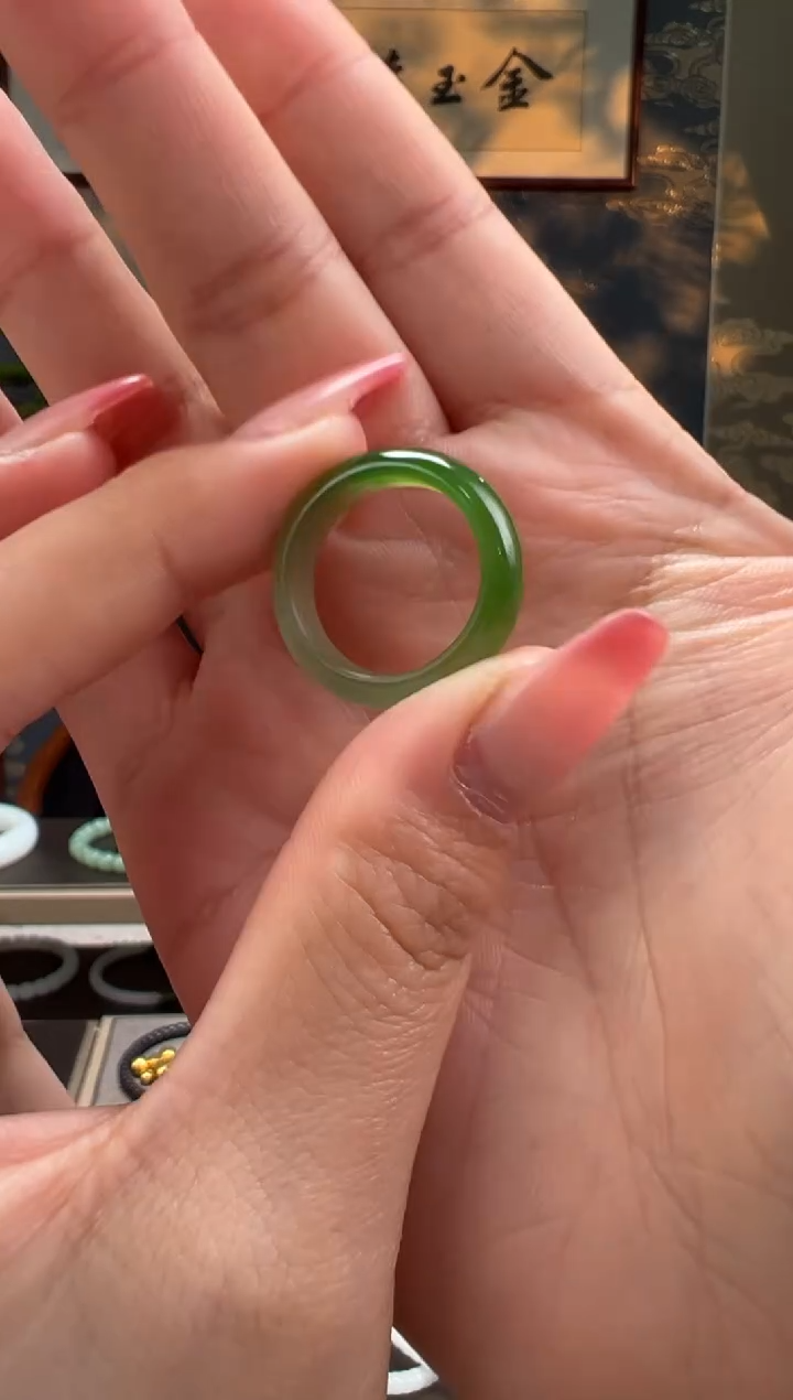 【闪购商品】和田玉戒指未镶嵌半山水卡17mm