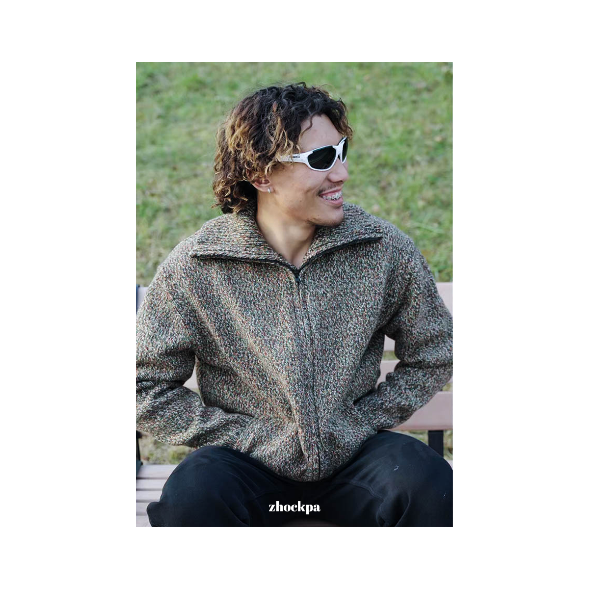 ZhockPa秋冬  复古羊绒羊毛混纺飞行员夹克外套休闲简约男