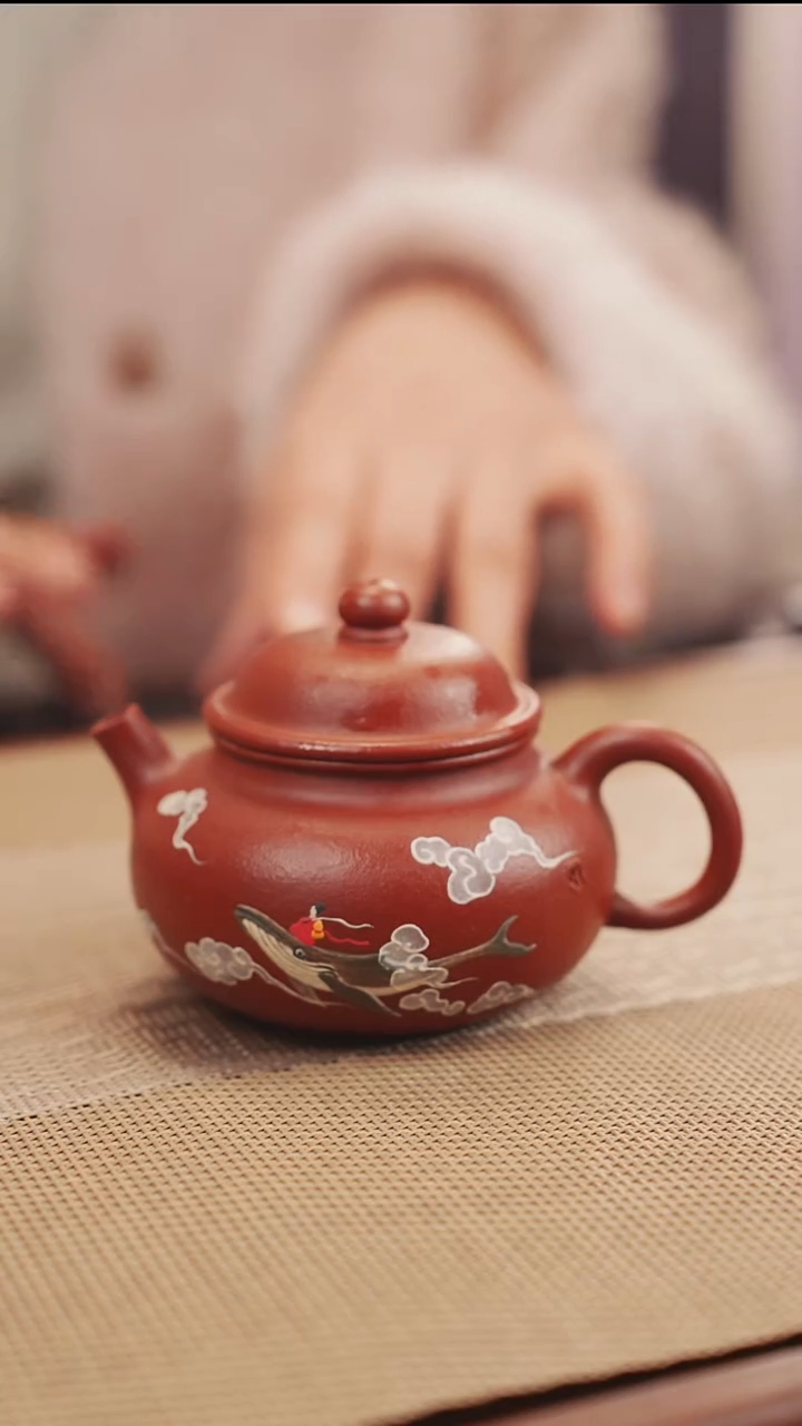 原矿朱泥大红袍容天紫砂壶27