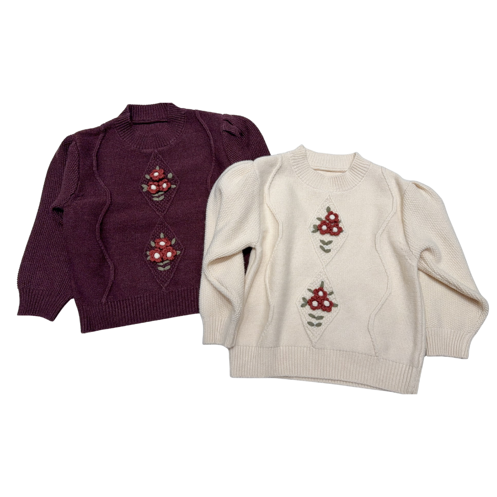 秋冬新款洋气儿童韩系针织圆领撞色宽松百搭毛衣外套