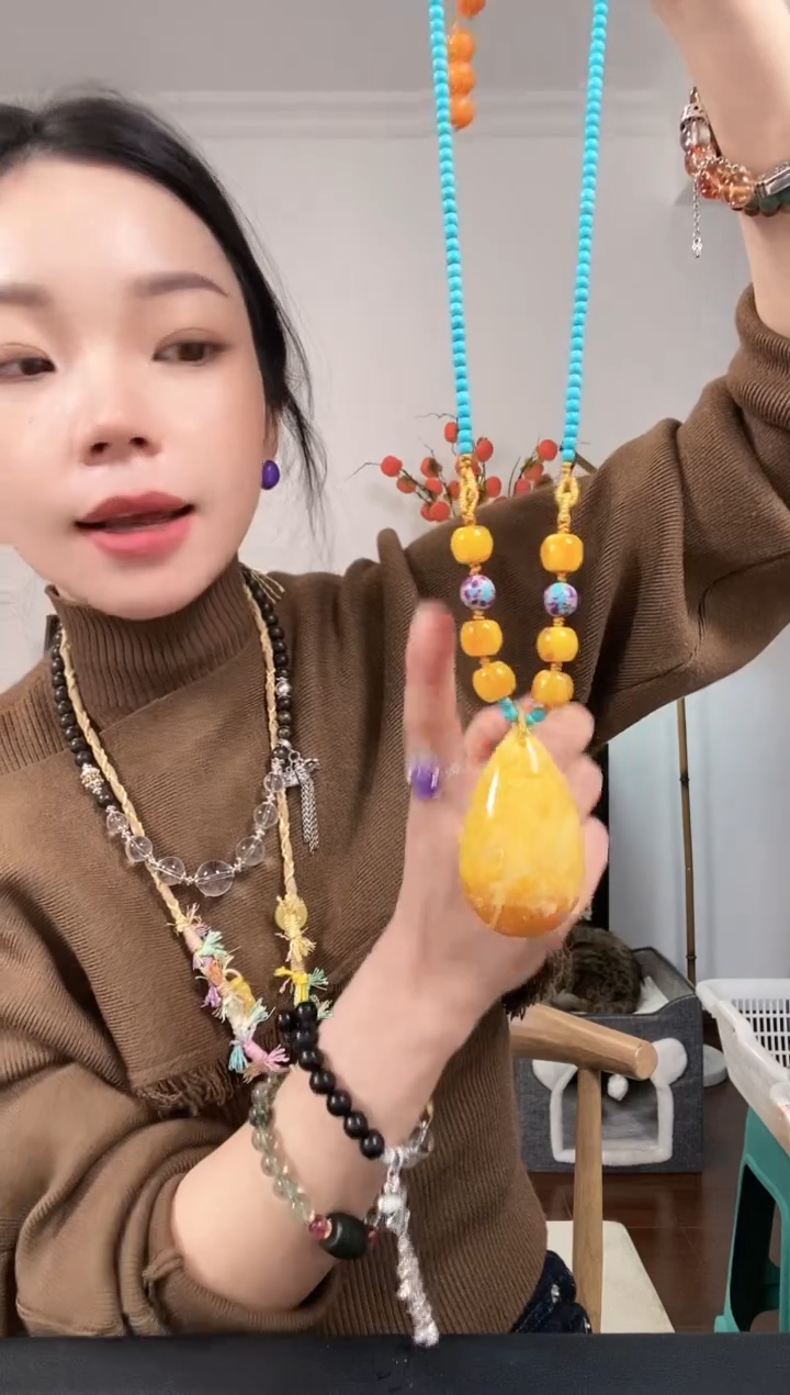 【闪购商品】琥珀颈饰未镶嵌Q114QQQQQ