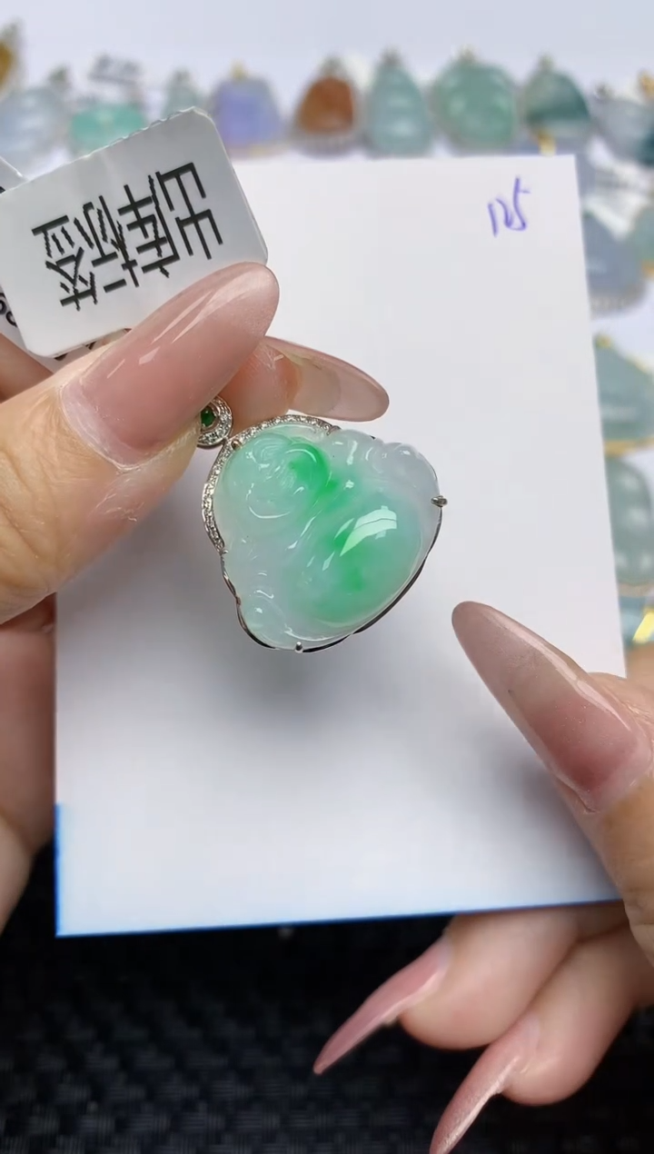 【闪购商品】翡翠颈饰18K金镶嵌天然A货翡翠 125